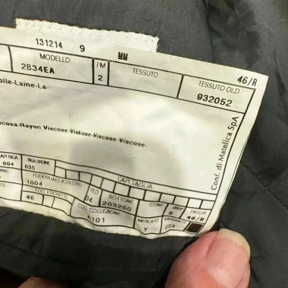 Armani Collezioni men’s dark gray striped wool blazer size 46R - Picture 10 of 13